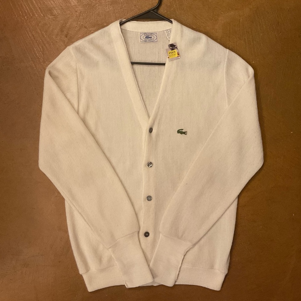 Lacoste Men's Off-White Cardigan Sweater